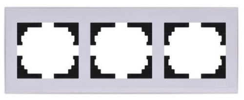 Рамка горизонтальная Lezard Rain 3-м. белый картинка